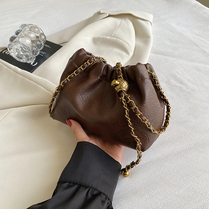 Damen-Umhängetasche aus PU-Leder, Hobo-Tasche