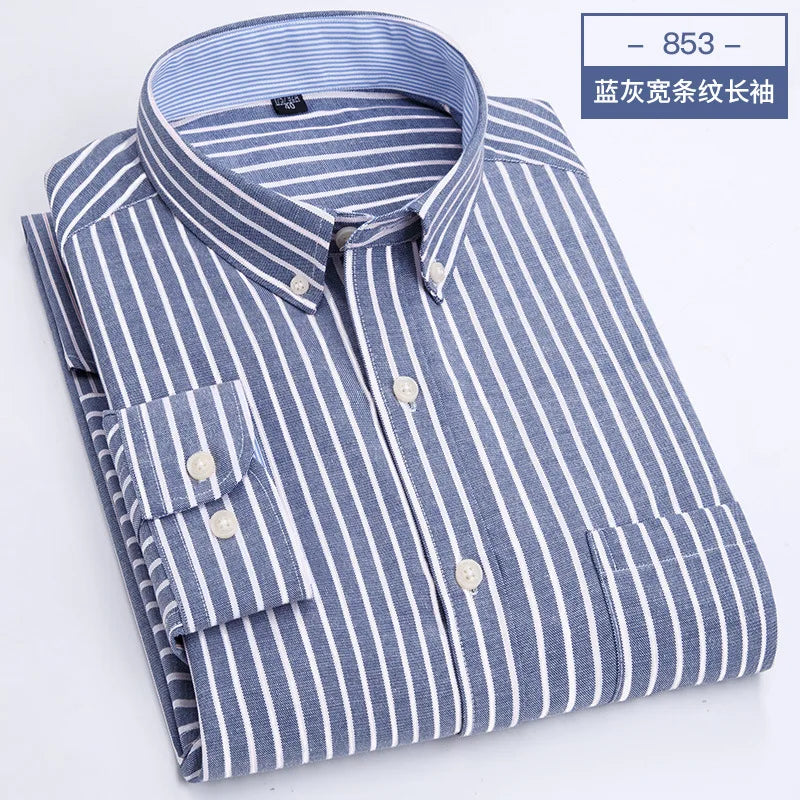 Men's Long Sleeve Shirt Non-Ironing Oxford Spinning Spring Summer Autumn Slim Casual Comfortable All Fashion Fast Color Shirt