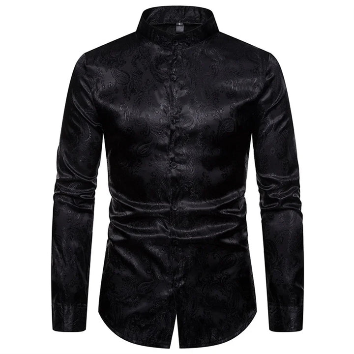 2025 New Men Fashion Medieval Floral Dress Shirts Stylish Long Sleeve Steampunk Shirt Men's Party Club Bar Social Shirt Male