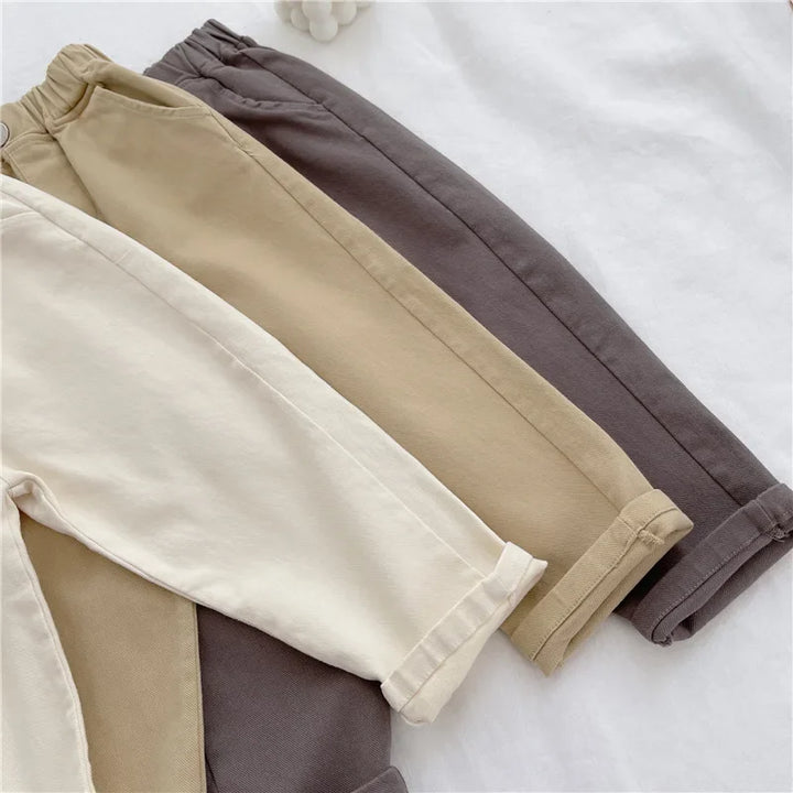 Korean Style Kids Pants - Autumn Spring Slacks for Boys & Girls, Foreign Fashion Trousers Winter Clothes for Girls
