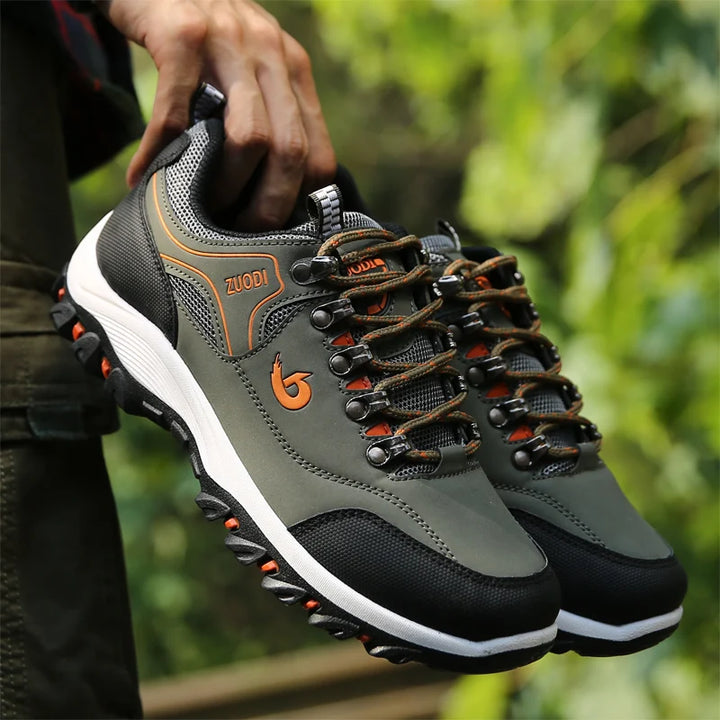 Men’s Leather Casual Sneakers – Lightweight Walking Shoes for Spring, Autumn & Winter