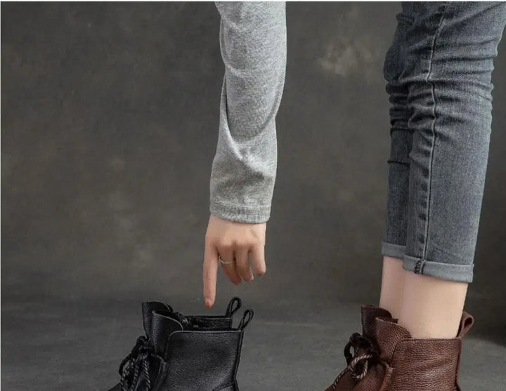 Shoes for Women  Cross-tied Ladies Boot Daily Boots Hot Sale Cotton Shoes Round Toe Comfortable Flat Shoes Women Ankle Boots