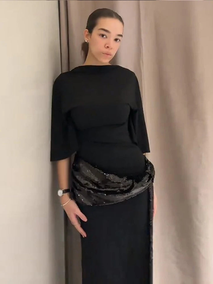 Women's Dresses Evening Dress Sexy Backless Formal Wear Elegant Party Sexy Clothes Velvet Backless Sleevele Midi Dress Gown Wear