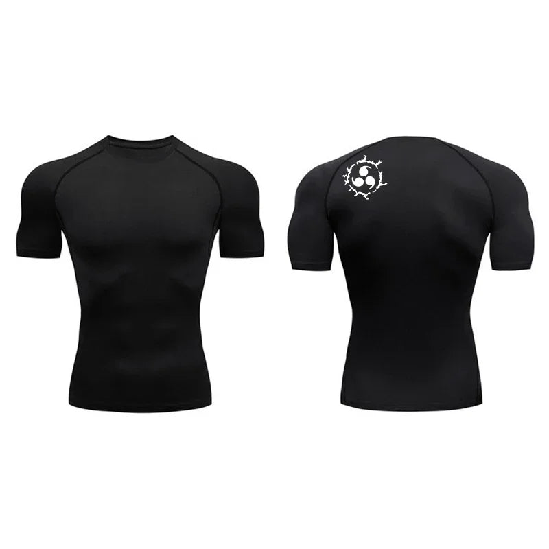 Graphic Compression Shirts for Men Athletic Quick Dry Rash Guard Stretchy Baselayers Undershirts Gym Workout Running Tshirt Tops