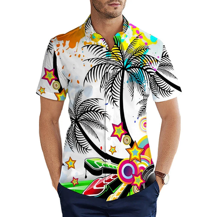 Men's Shirt Summer Casual Fashion Short Sleeved Shirt For Men Loose Breathable Hawaiian Shirt Man Casual Men's Clothing Top