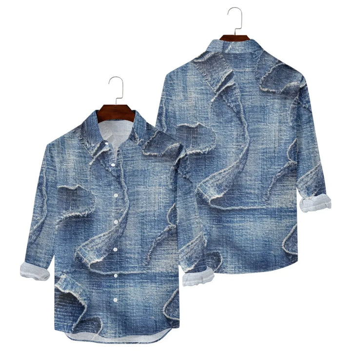 Hawaiian Button Up Shirts Retro Florals Printed Full Sleeve Streetwear Casual Men Dark Academia Resort Elegance Travel Shirt