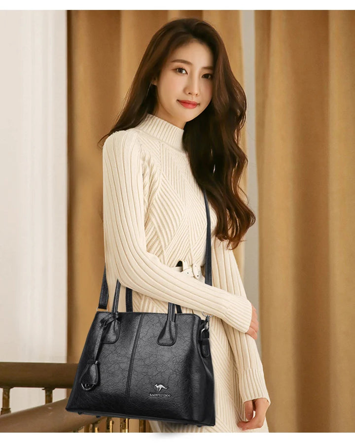 Women’s PU Leather Tote & Crossbody Handbag – Large Shoulder Bag