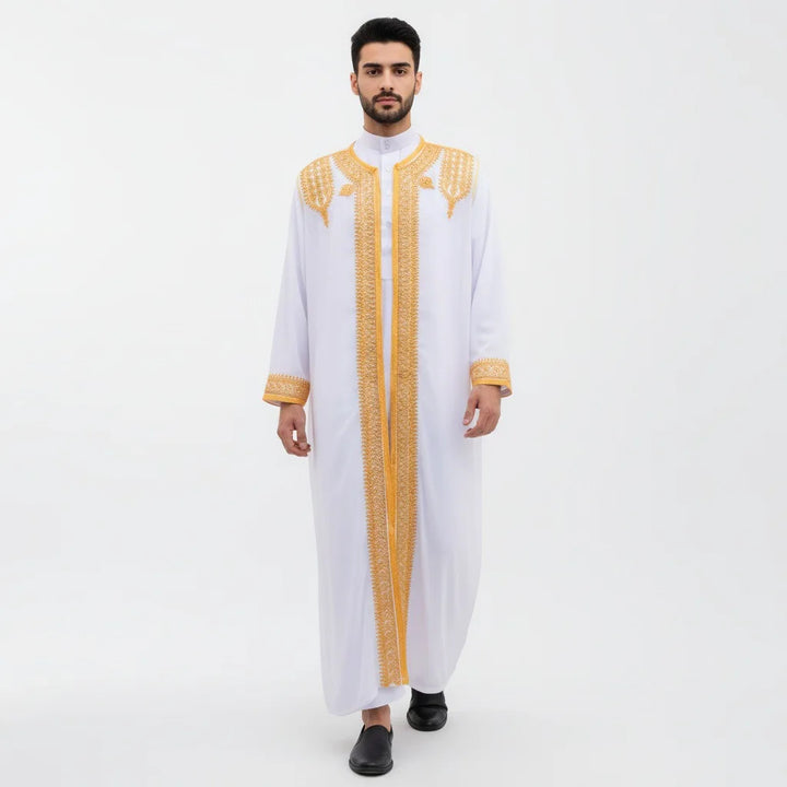 Eid Ramadan Islamic Clothing Men Kaftan Moroccan Kebaya Open Muslim Kimono Turkey Abaya East National Costume For Prayer Clothes