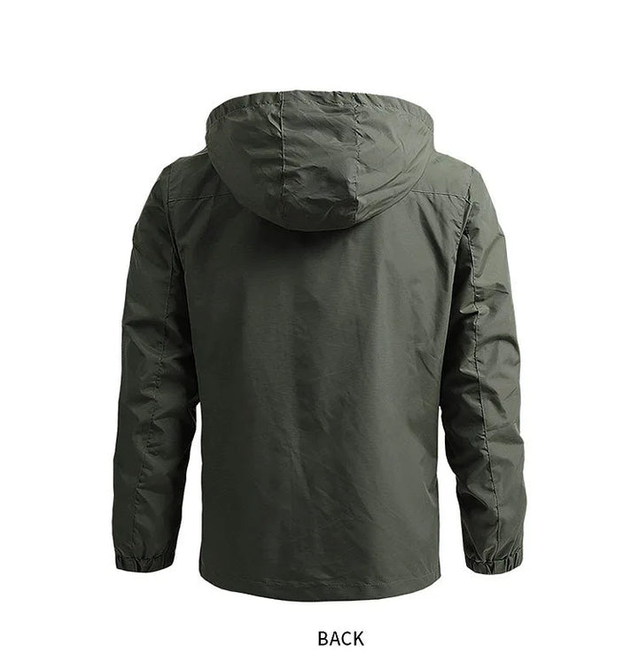 Men’s Waterproof Windbreaker – Military Hooded Combat Jacket for Autumn Hiking & Biking
