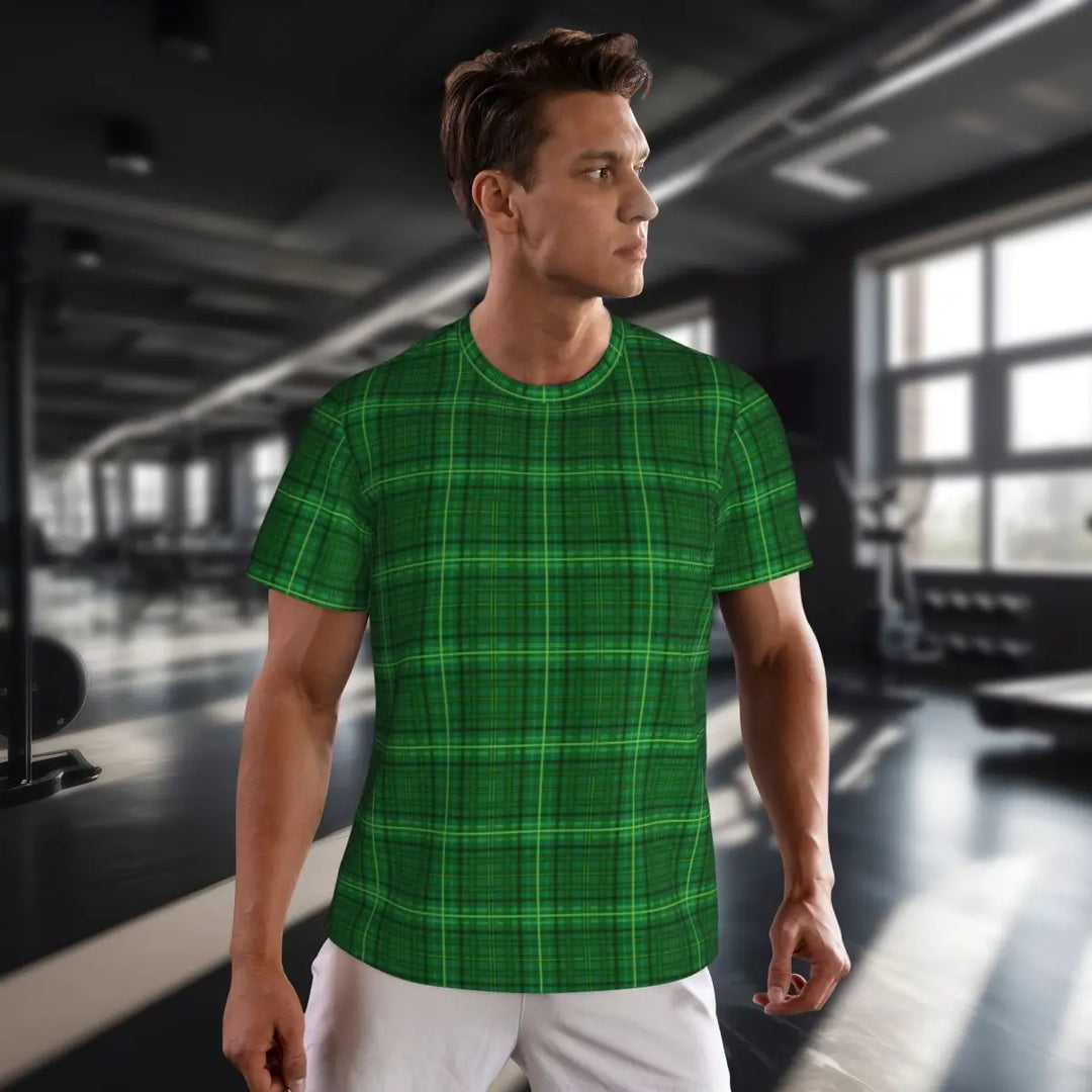 Sportswear T Shirt For Man Irish St Patricks Day T Shirts Hippie Green Plaid Summer Tees O Neck Streetwear Design Clothing Gift