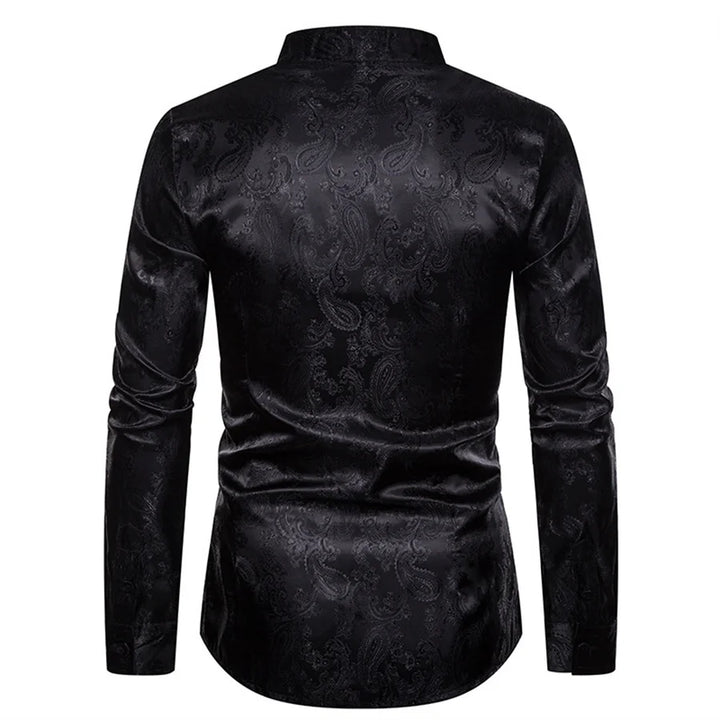 2025 New Men Fashion Medieval Floral Dress Shirts Stylish Long Sleeve Steampunk Shirt Men's Party Club Bar Social Shirt Male