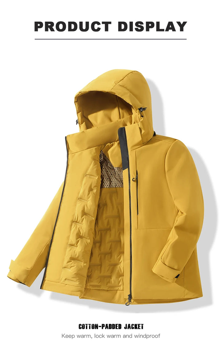 JNLN Unisex Waterproof Fleece Jacket – Windproof Thermal Coat for Hiking, Skiing & Outdoor Activities