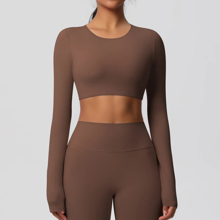 Yoga Shirts For Women Long Sleeve With Padded Fitness Running Gym Clothes Workout Dry Fit Breathable High Elastic Sports Top