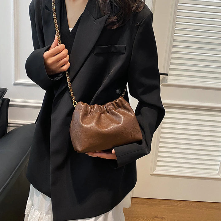 Damen-Umhängetasche aus PU-Leder, Hobo-Tasche