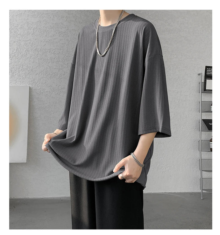 men t shirts Summer Men's White Cool T-shirts Women Oversized 5XL Korean Style Loose Striped T-shirt Casual T-Shirt Male