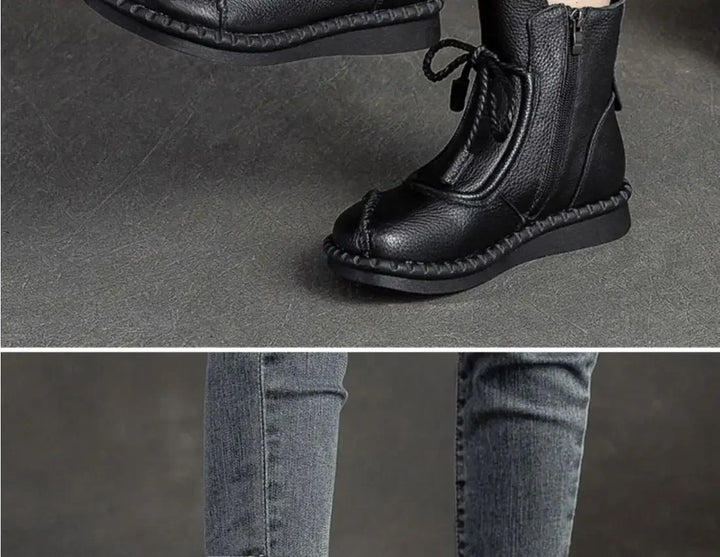 Shoes for Women  Cross-tied Ladies Boot Daily Boots Hot Sale Cotton Shoes Round Toe Comfortable Flat Shoes Women Ankle Boots