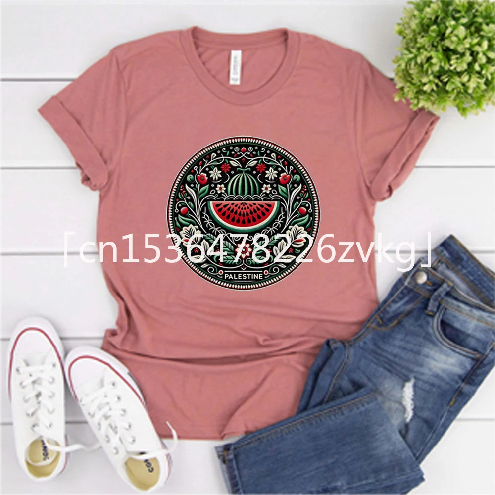 Watermelon Shirts Fruit Shirt Human Rights Tee Protest Tshirt Trendy Aesthetic Clothes Unisex Short Sleeves Top