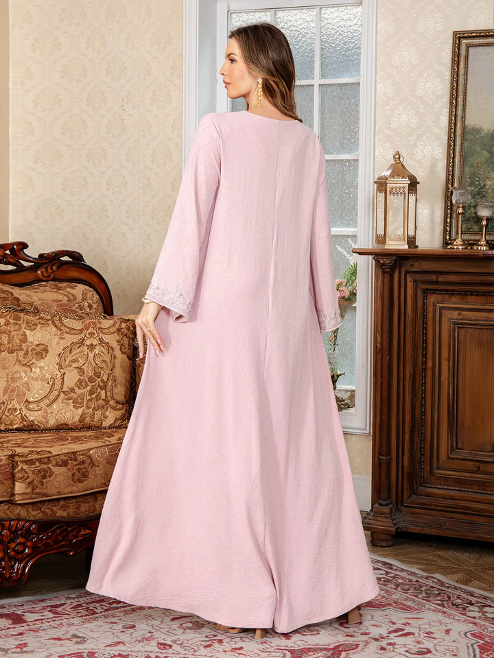 Muslim Abayas Arabic Embroidery Kaftan Women's Elegant Dresses Dubai Kaftan Eid Ramadan Caftan Robe Jalabiya Turkey Morocco Gown