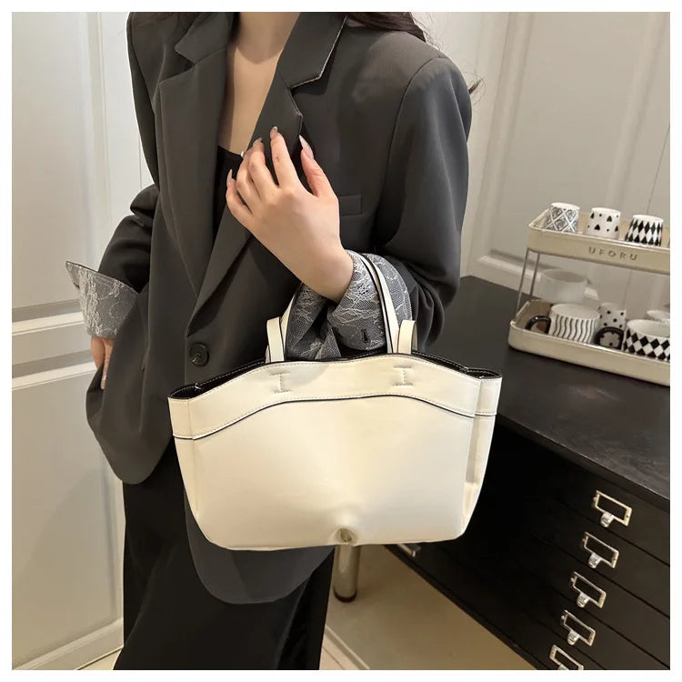 Women’s PU Leather Tote Bag – Large Vintage Shoulder & Crossbody Purse