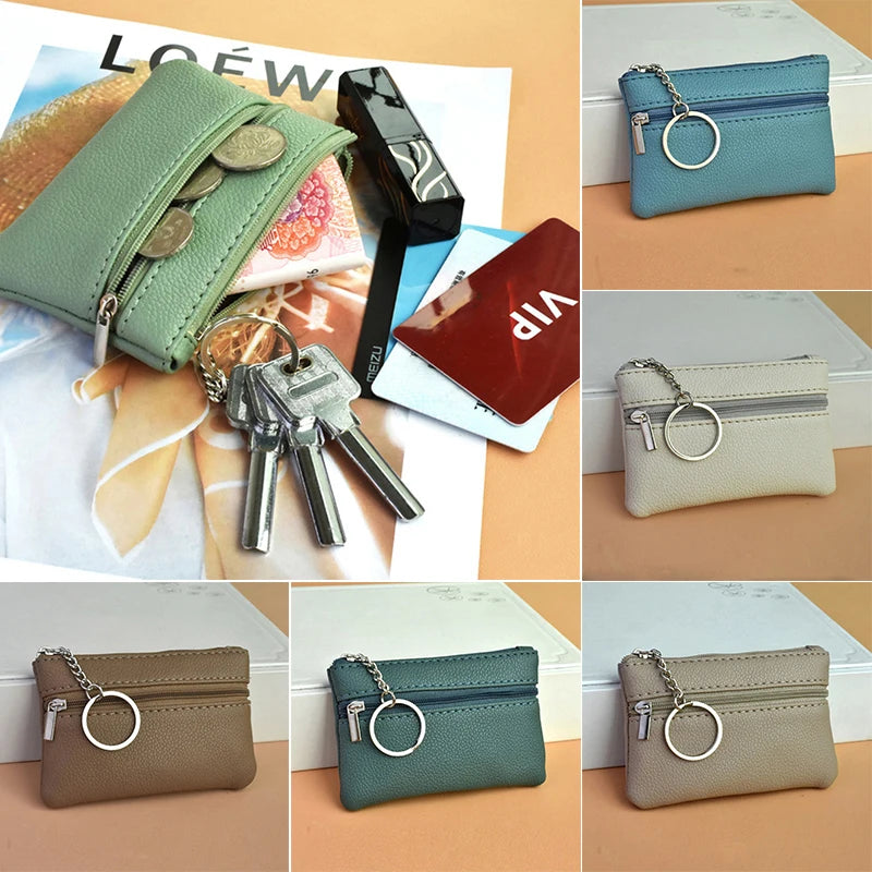 Women’s PU Leather Coin & Zipper Wallet – Small Portable Purse