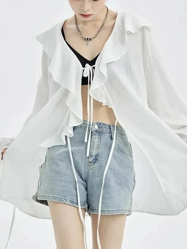 قميص نسائي كلاسيكي أنيق وعصري - على الطراز الأوروبي