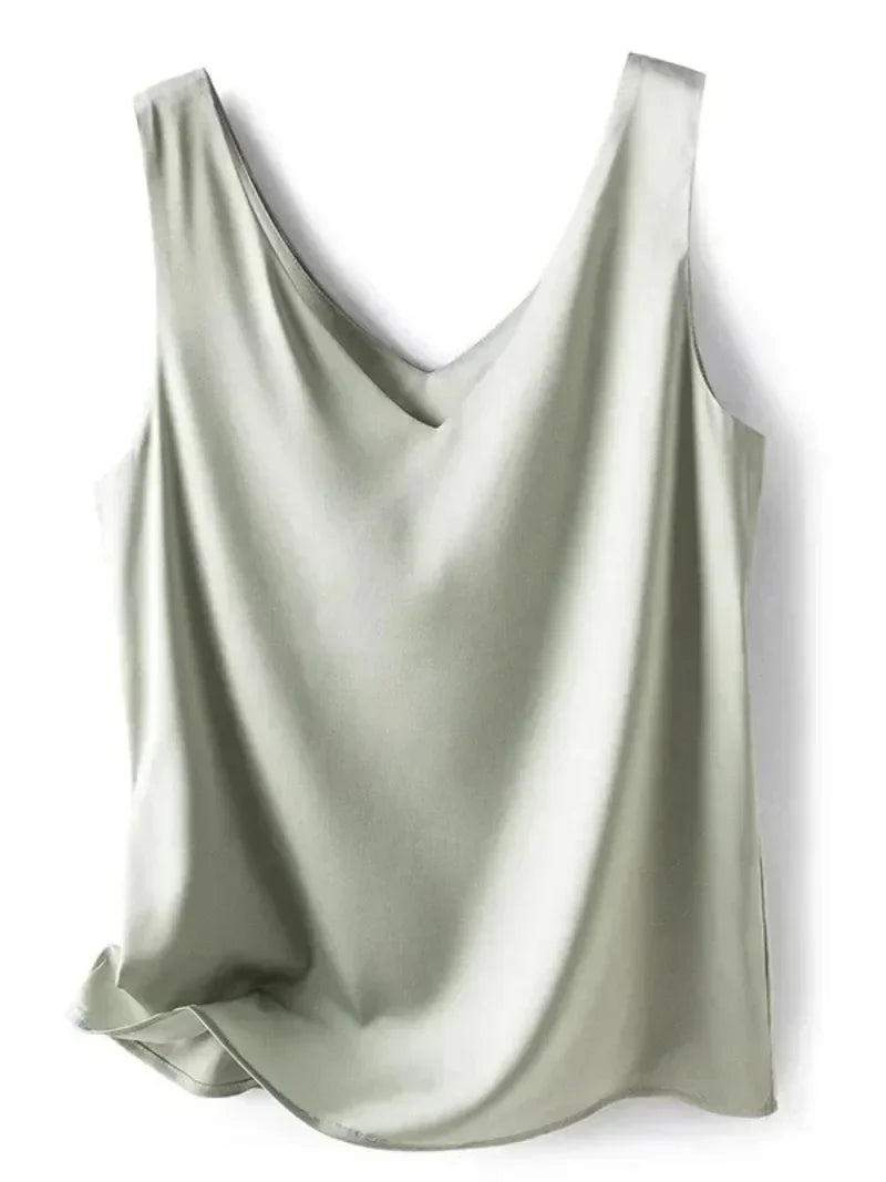 2025 Women’s Satin Silk Camisole – Sleeveless V-Neck Summer Tank Top