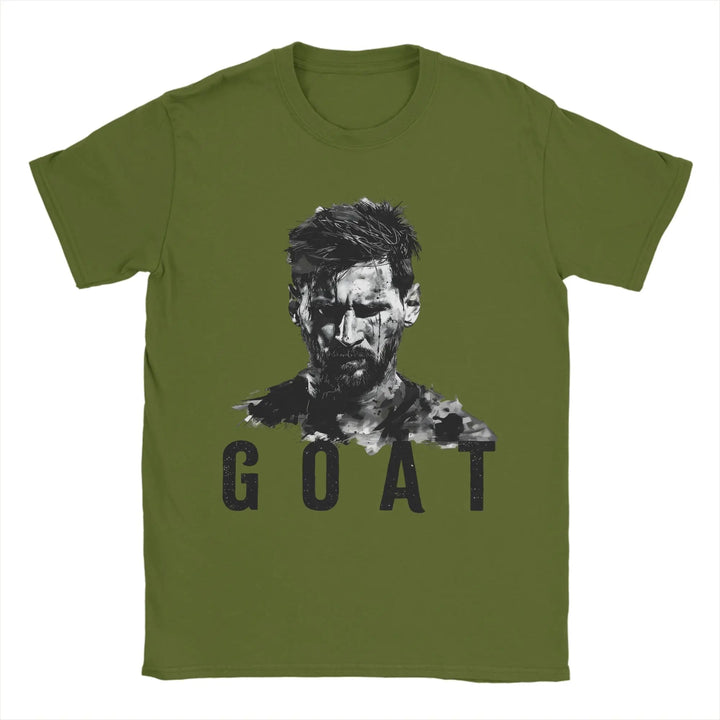 Men T-Shirts Football Messis Leisure Cotton Tee Shirt Short Sleeve  T Shirts Round Neck Clothing Unique