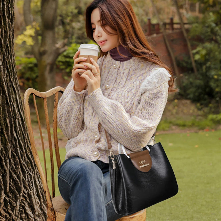 Luxury Women’s Oil Leather Handbag – 2024 Designer Shoulder & Crossbody Tote