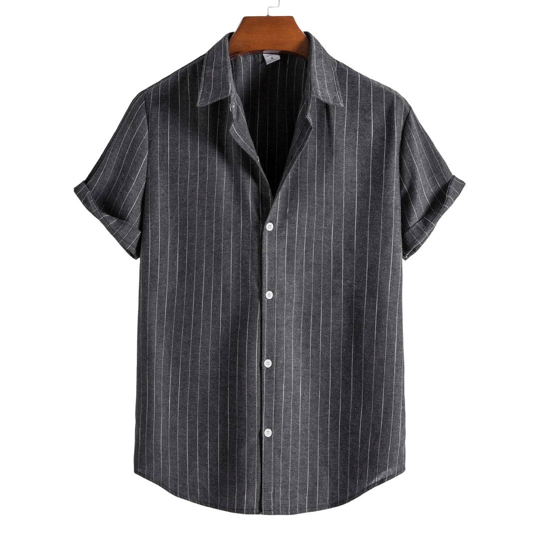 2026 Men's Striped Shirts Fashion Holiday Style Short Sleeve Casual Shirts Comfortable Loose Street Tops Men Summer Basic Shirts