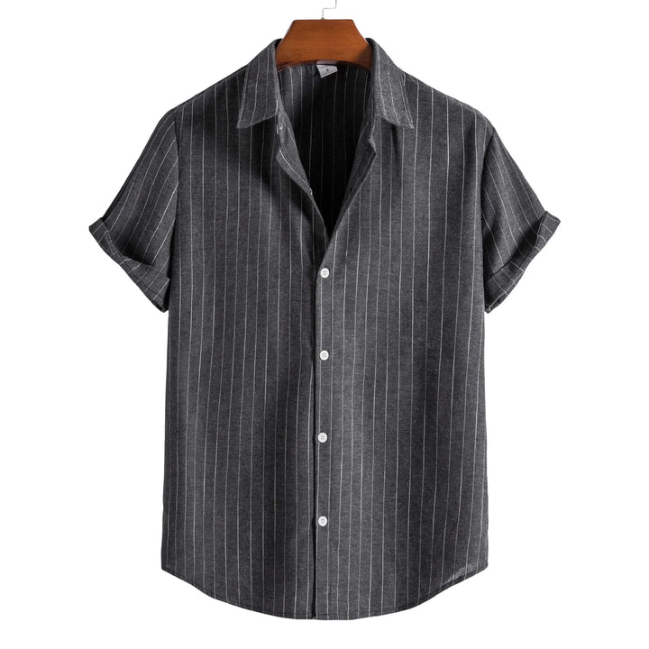 2026 Men's Striped Shirts Fashion Holiday Style Short Sleeve Casual Shirts Comfortable Loose Street Tops Men Summer Basic Shirts