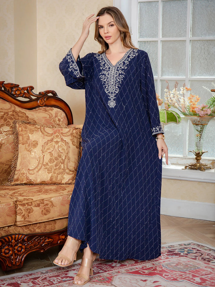 Muslim Abayas Arabic Embroidery Kaftan Women's Elegant Dresses Dubai Kaftan Eid Ramadan Caftan Robe Jalabiya Turkey Morocco Gown