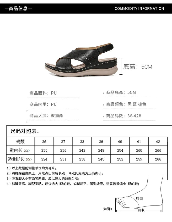 Women's sandals soft, breathable, non slip, lightweight comfortable suitable daily leisure  vacation thick soles sloping heels