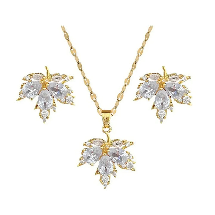 Zirkonia-Ohrstecker in Blattform für Damen – Funkelnde Ohrstecker für die Party