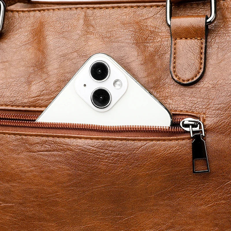 Elegant Women’s PU Leather Handbag – Top-Handle Shoulder & Crossbody Tote