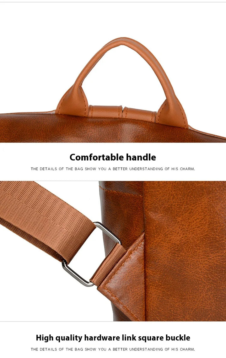 Women’s PU Leather Backpack – Fashion Daypack Shoulder Handbag