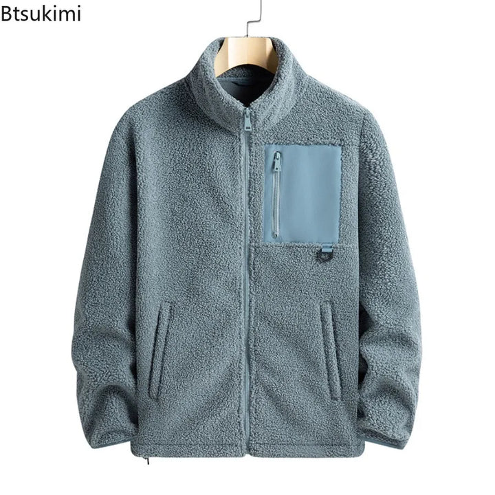 Men’s Warm Polar Fleece Jacket – Casual Outdoor Winter Coat