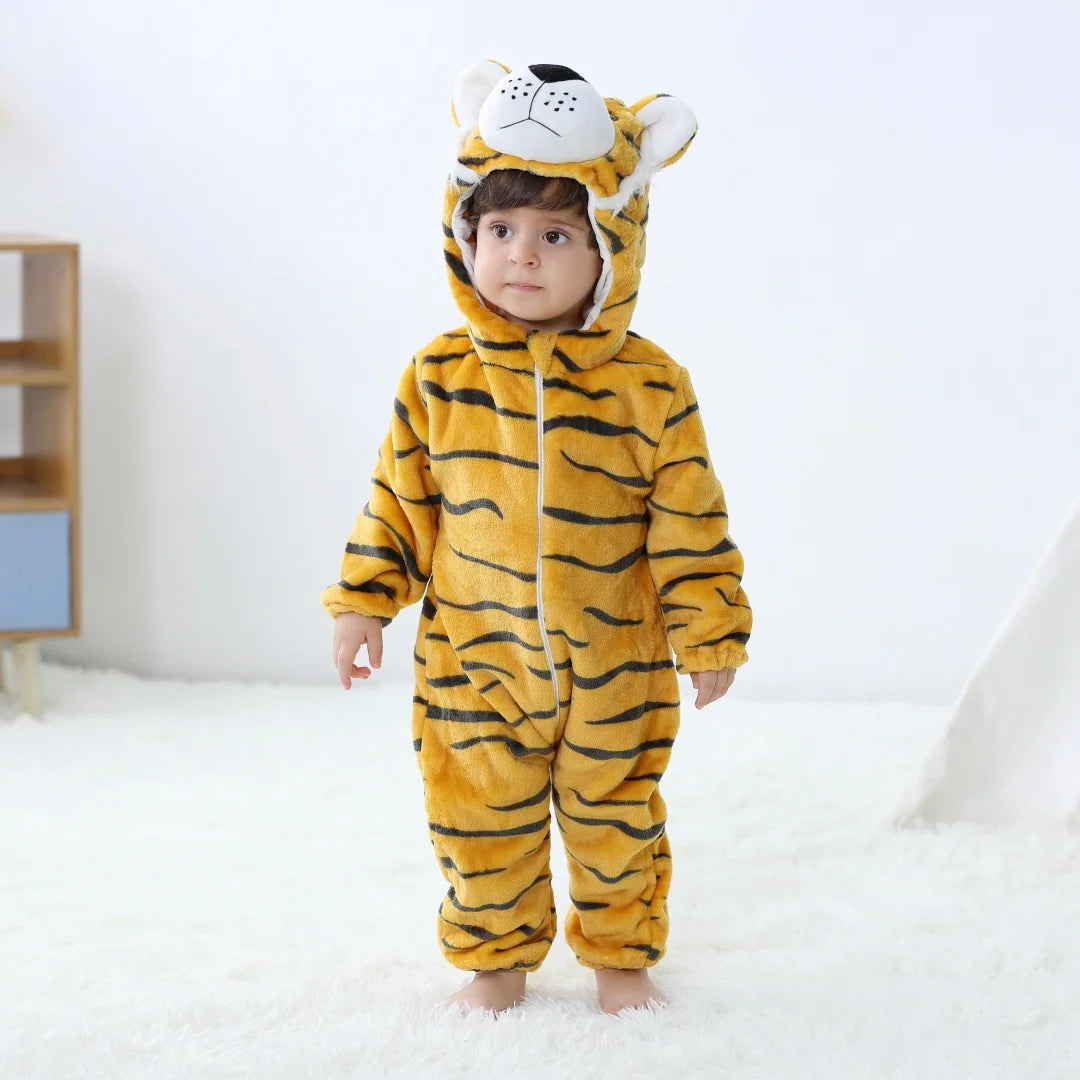 Baby-Kinder-Dino-Cartoon-Einteiler-Jumpsuit