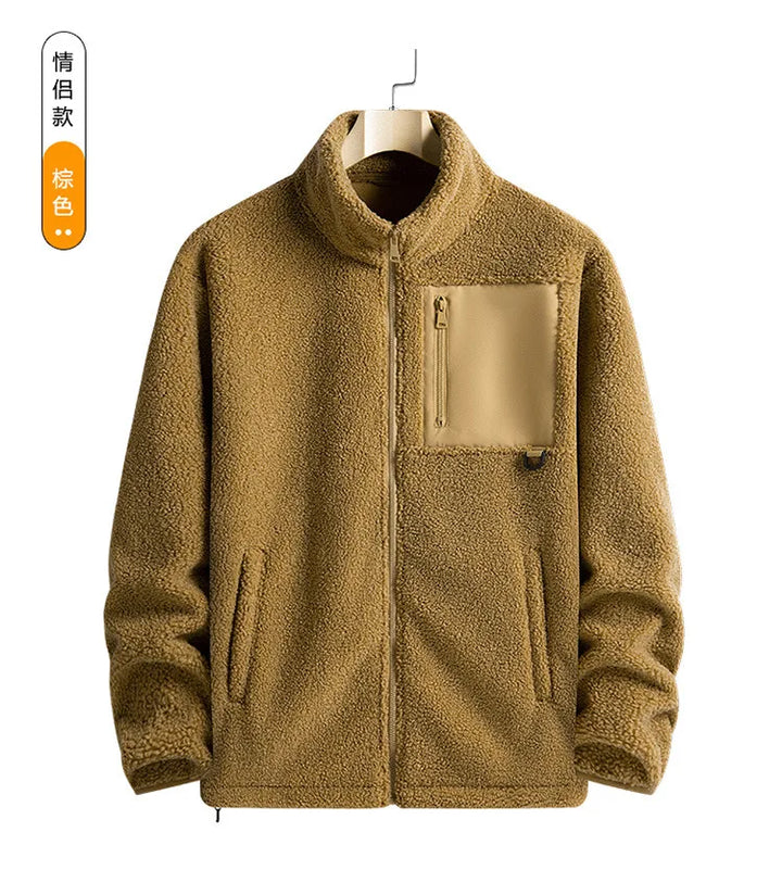 Men’s Warm Polar Fleece Jacket – Casual Outdoor Winter Coat