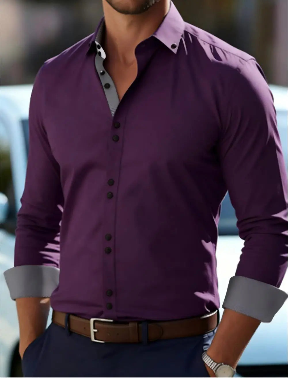 New Casual Men's Shirts Are Fashionable and Elegant, Suitable for Outdoor Wear, Flat Shirts, and Fashionable and Elegant Summer