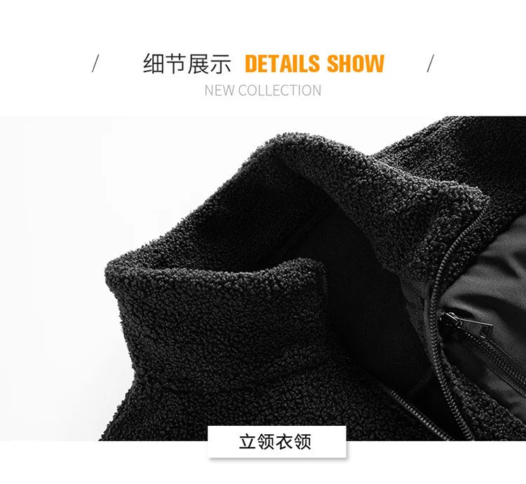 Men’s Warm Polar Fleece Jacket – Casual Outdoor Winter Coat