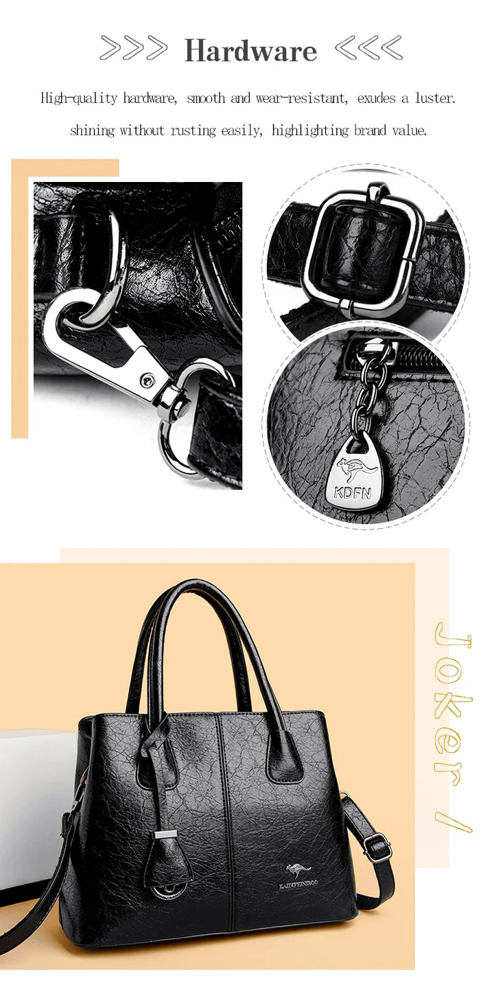 Women’s PU Leather Tote & Crossbody Handbag – Large Shoulder Bag