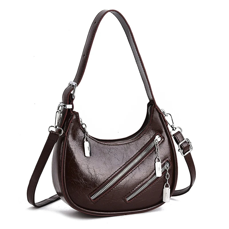 Women’s PU Leather Crossbody Bag – Vintage Hobo Clutch Handbag