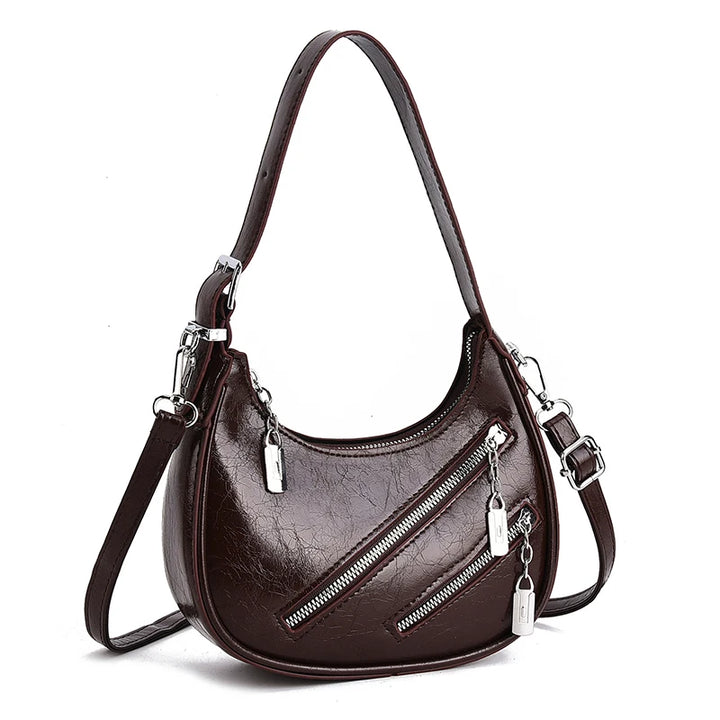 Women’s PU Leather Crossbody Bag – Vintage Hobo Clutch Handbag