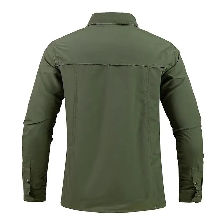 New Summer Male Thin Breathable Comfortable Cargo Shirts Men Outdoor Long sleeves Quick Drying Waterproof Tooling Shirts 5XL