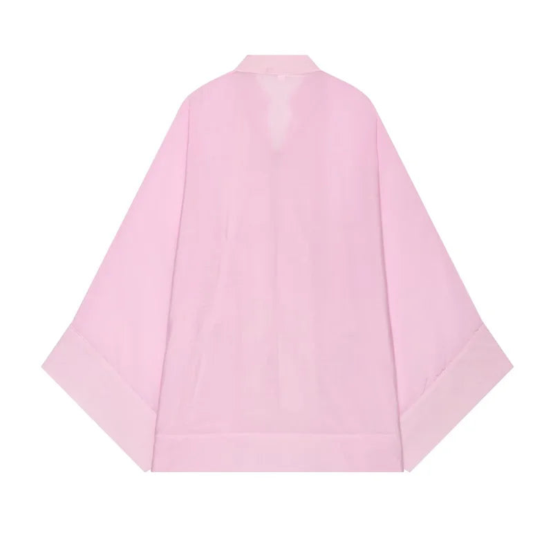 Women's Shirt 2026 New Fashion Summer Solid Color Oversize Rope Knot Detail Draped Shirt for Women Loose Chic Ladies Shirt Top