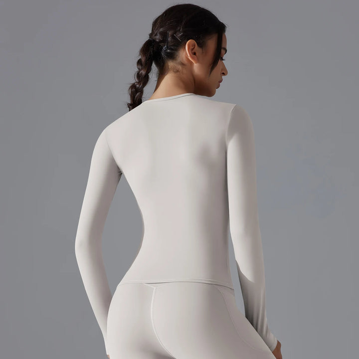 Damen-Yoga-Sporttop mit langen Ärmeln