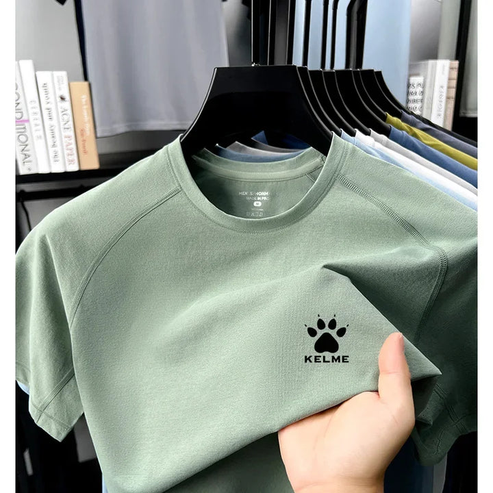 KELME's New Men's Summer High-Quality Round-Neck Breathable Quick-Drying Short-Sleeved Casual Sports Breathable Shirt