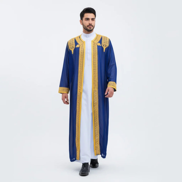Eid Ramadan Islamic Clothing Men Kaftan Moroccan Kebaya Open Muslim Kimono Turkey Abaya East National Costume For Prayer Clothes