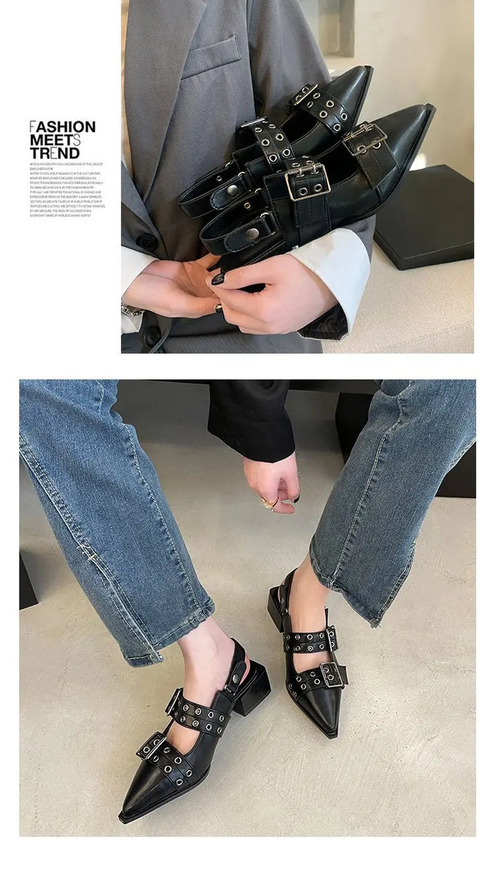 2023women's sandals summer  Ballet flats women Pointed rivet single shoe Platform Women Sandals zapatos de mujer tendencia