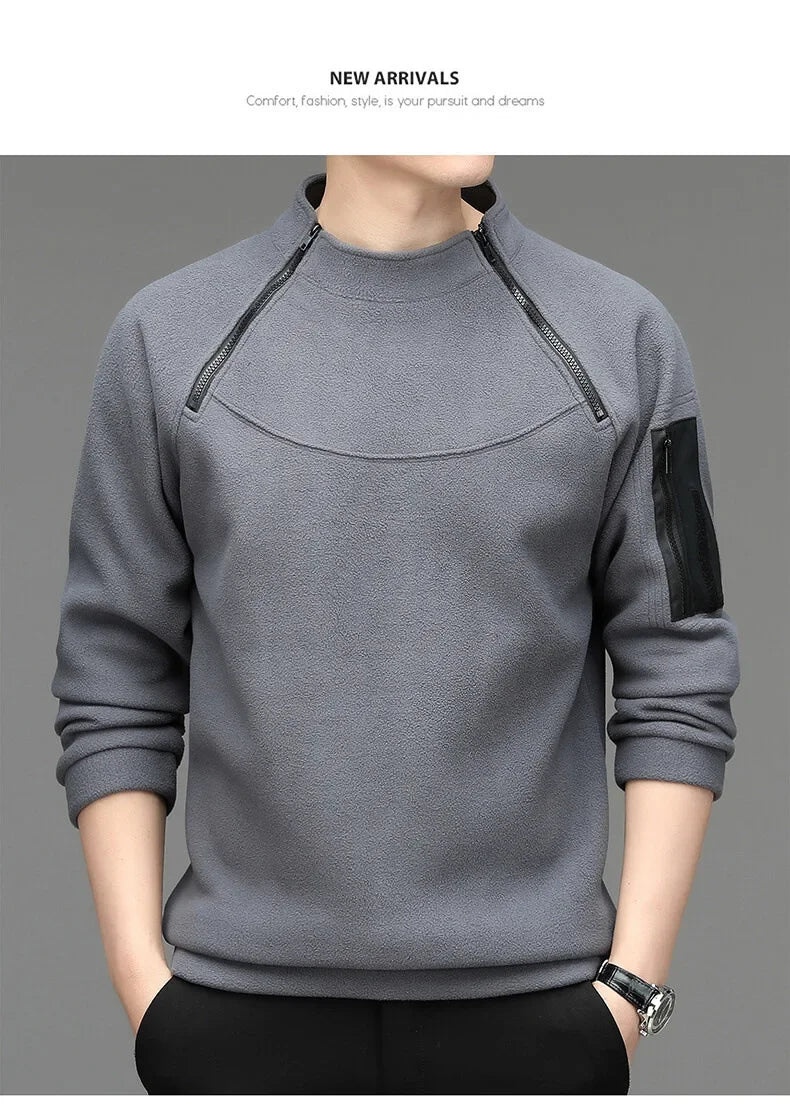 Men's Sweatshirs Spring Fall Long-sleeved T-shirt Top Loose Trend Round Neck Bottoming Shirt Lightweight Casual Sports